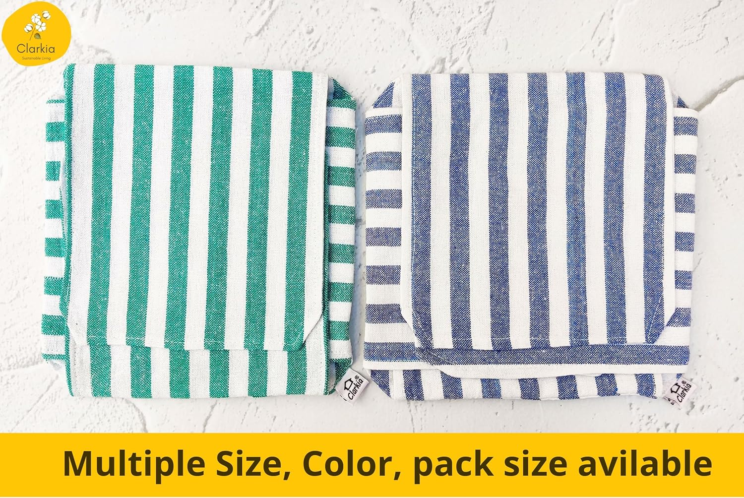 Set of 2 Cotton Double Layer Roti Clothes Wrap with Flaps Muslin Cloth for Chapati for Hot Case Kitchen Chapati Cloth Wrap Roti Cloth (2, Green & Blue) image number 1