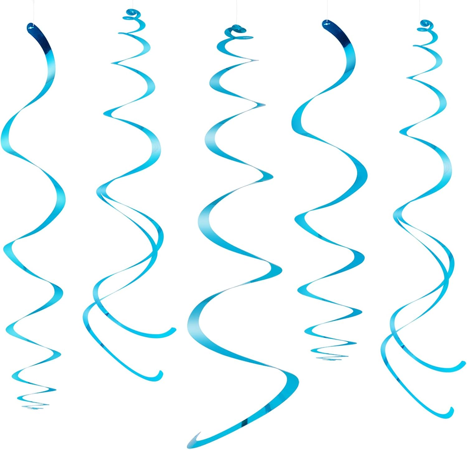 WEVEN Orange Party Hanging Swirl Decorations Plastic Streamer for Ceiling, Pack of 28