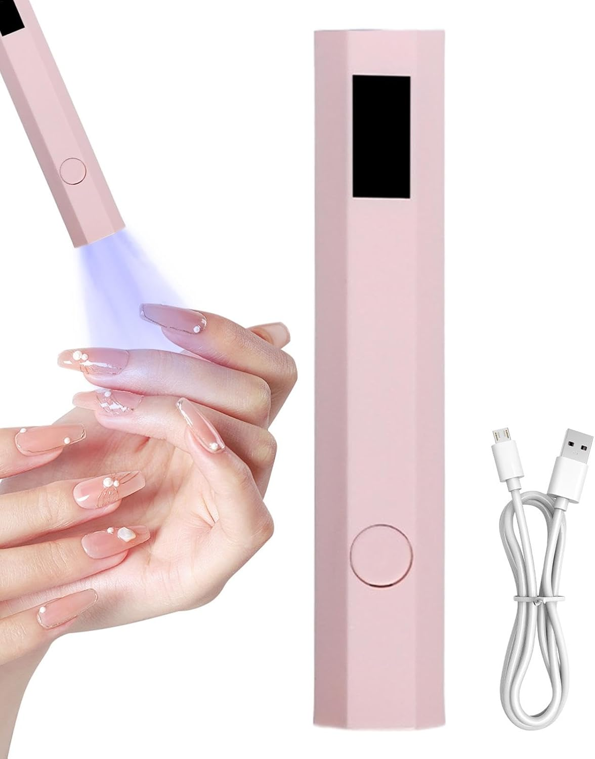 Tuxuseo Handheld UV Light for Gel Nails, UV Nail Lamp, Small Handheld Gel Polish UV Light, Portable Nail Dryer with 2 Timers, LED