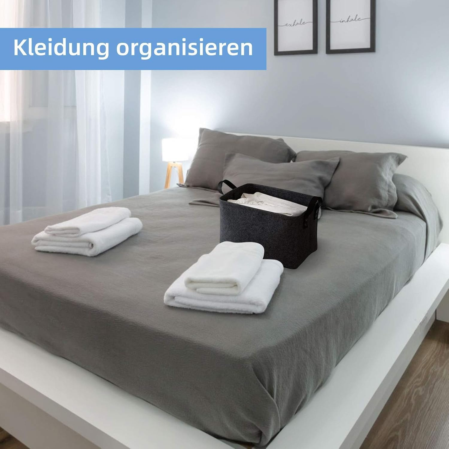 Foldable Felt Storage Basket with Eco-Friendly and Non-Toxic Materials, Leather Handles for Baby Room, Home Organisation, Laundry, and Toy Storage, Collapsible Design - Great Gift Idea - Jotron