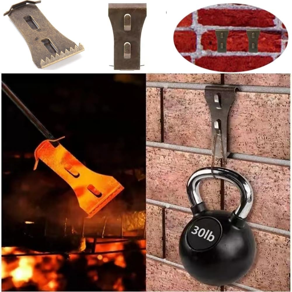 Jindizi 10Pcs Brick Hook Clips Heavy Duty Hanging Clips Brick Clamps Outdoor Brick Hangers Wall Clips without Drilling for Hanging Outdoor Home Decoration image number 1