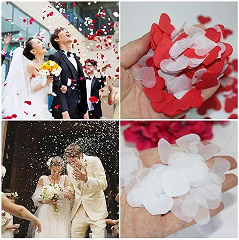 Confetti! Valentine'S Day Heart Shape Tissue Confetti 1000 Pcs / 10-15 Grm Paper Table Confetti for Valentine'S Day, Wedding Party, Baby Shower and Balloon Decorations, 1 Inch (Rose Red, Peach) image number 5