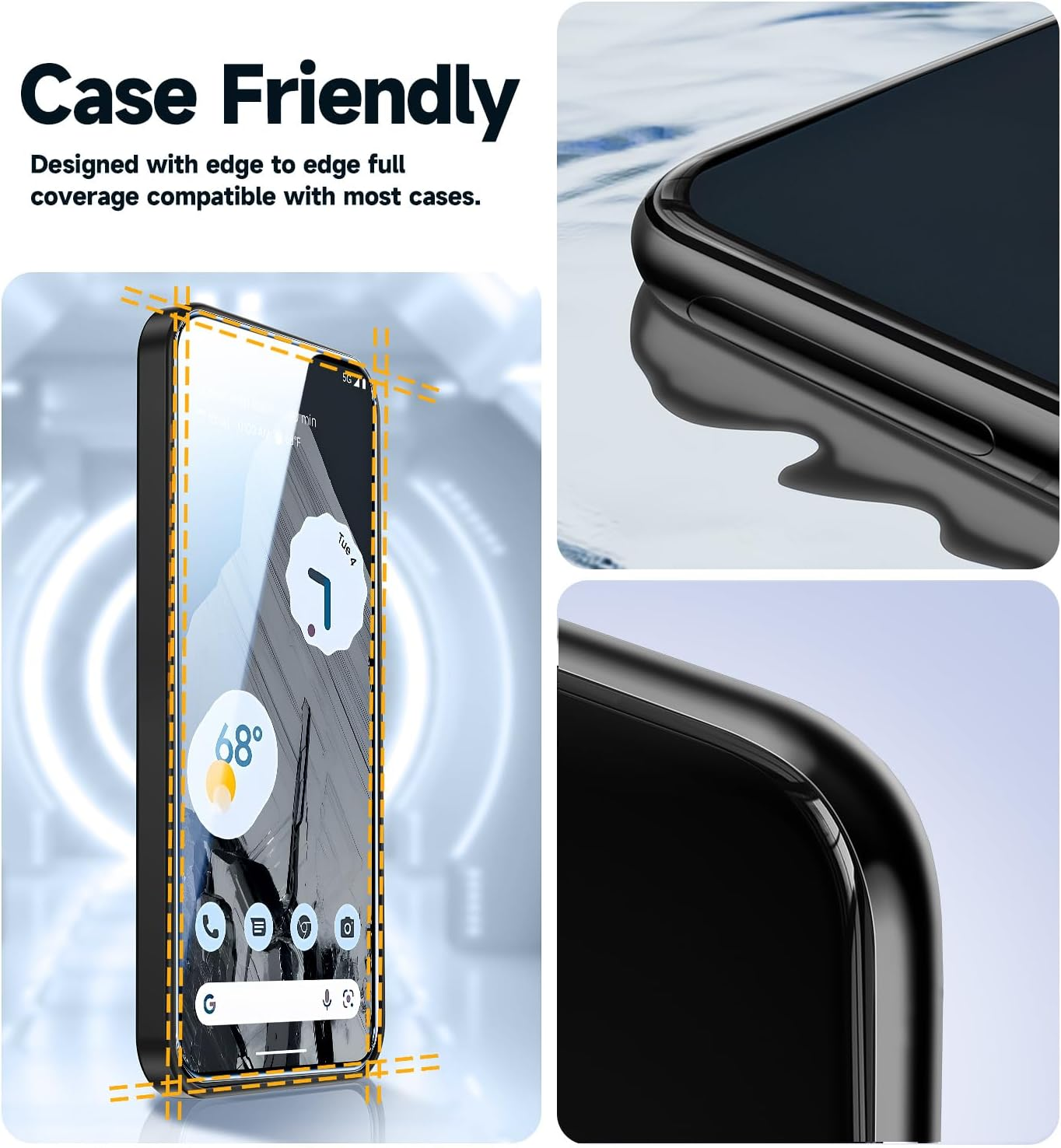 MAGIC JOHN 2 Pack for Google Pixel 8 Pro Tempered Glass Screen Protector, Auto Dust-Elimination, Bubble Free, HD Clear, Easy Installation image number 1