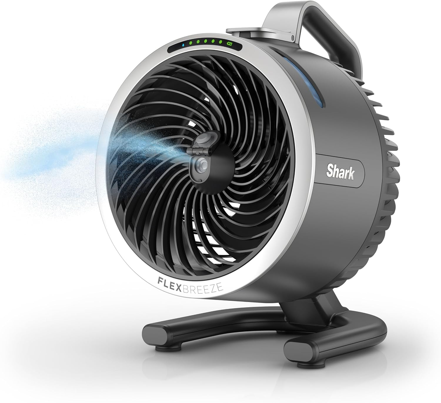 Shark Flexbreeze Hydrogo Misting Portable Fan, up to 20M Range, up to 12H Runtime, Light & Portable, Indoor & Outdoor Misting, FA052QANZ, Dark Grey