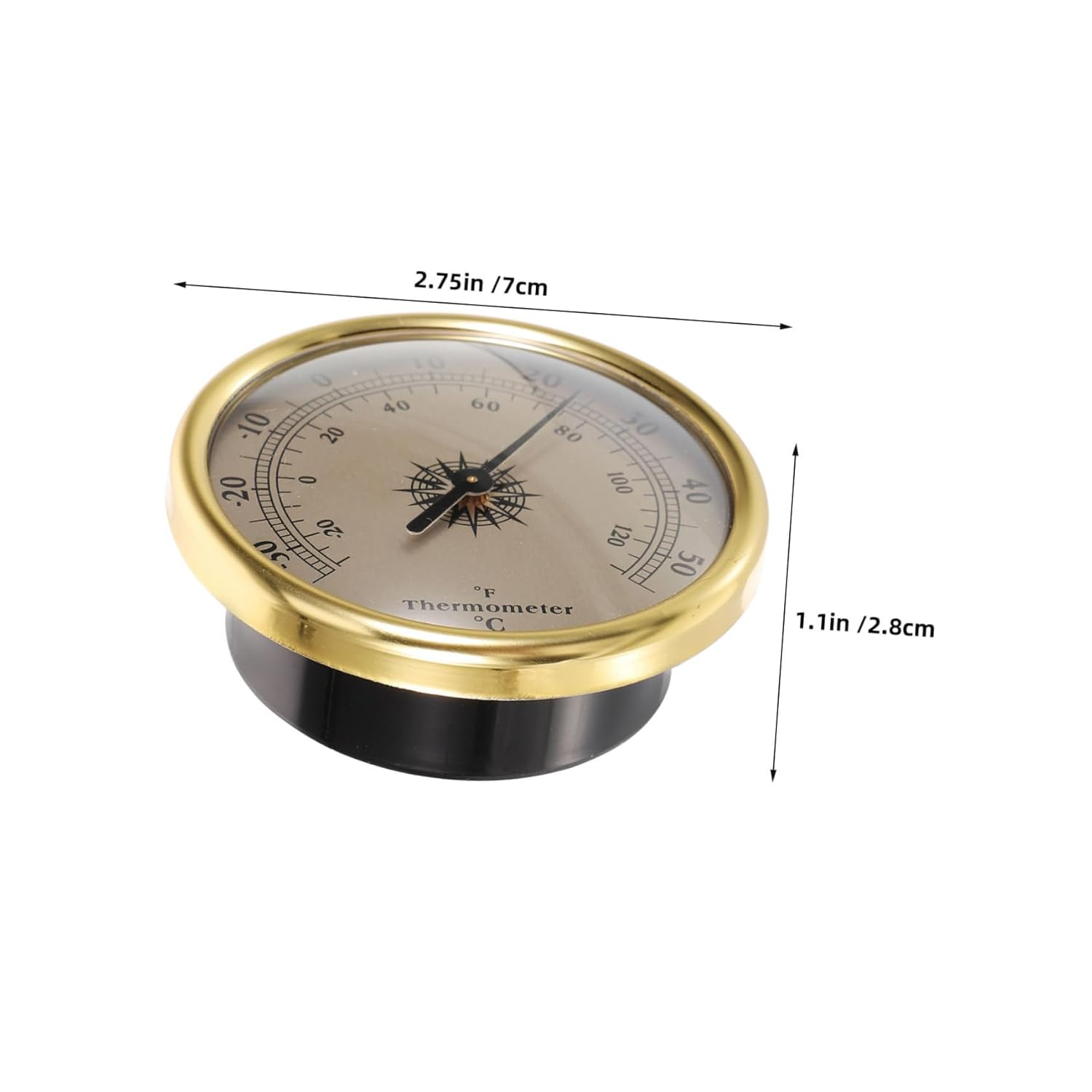 POPETPOP 2Pcs Metal round Thermometer Indoor Outdoor Temperature Gauge for Garden Greenhouse Wall-Mounted Decorative Weather Thermometer with Precise Fahrenheit Dial for Meteorological image number 2