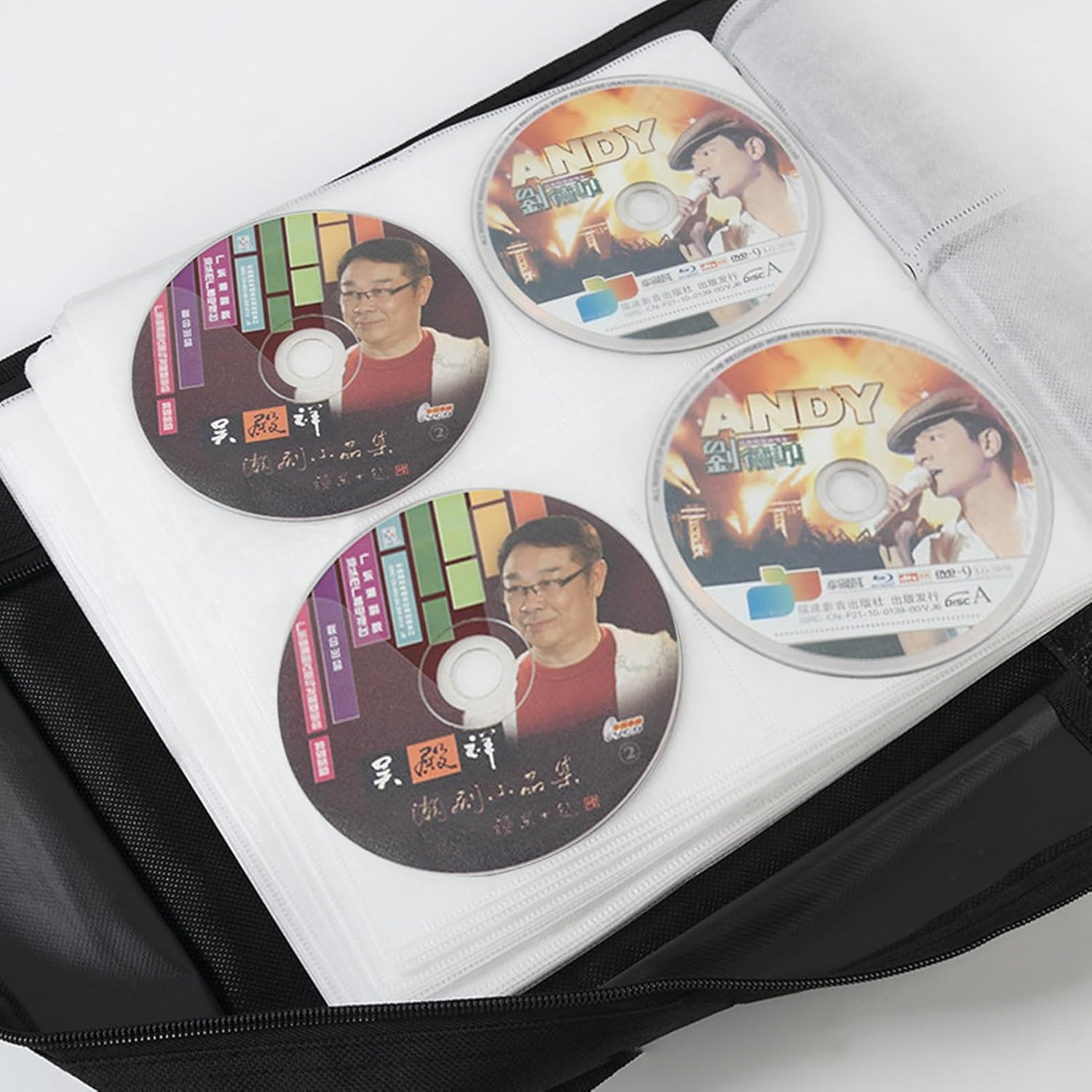 12.4 &times; 11 &times; 4.5Inch CD Case DVD Case Storage Holder 400 Capacity, Media Binder, CD Wallet, Disc Booklet(Black) image number 6