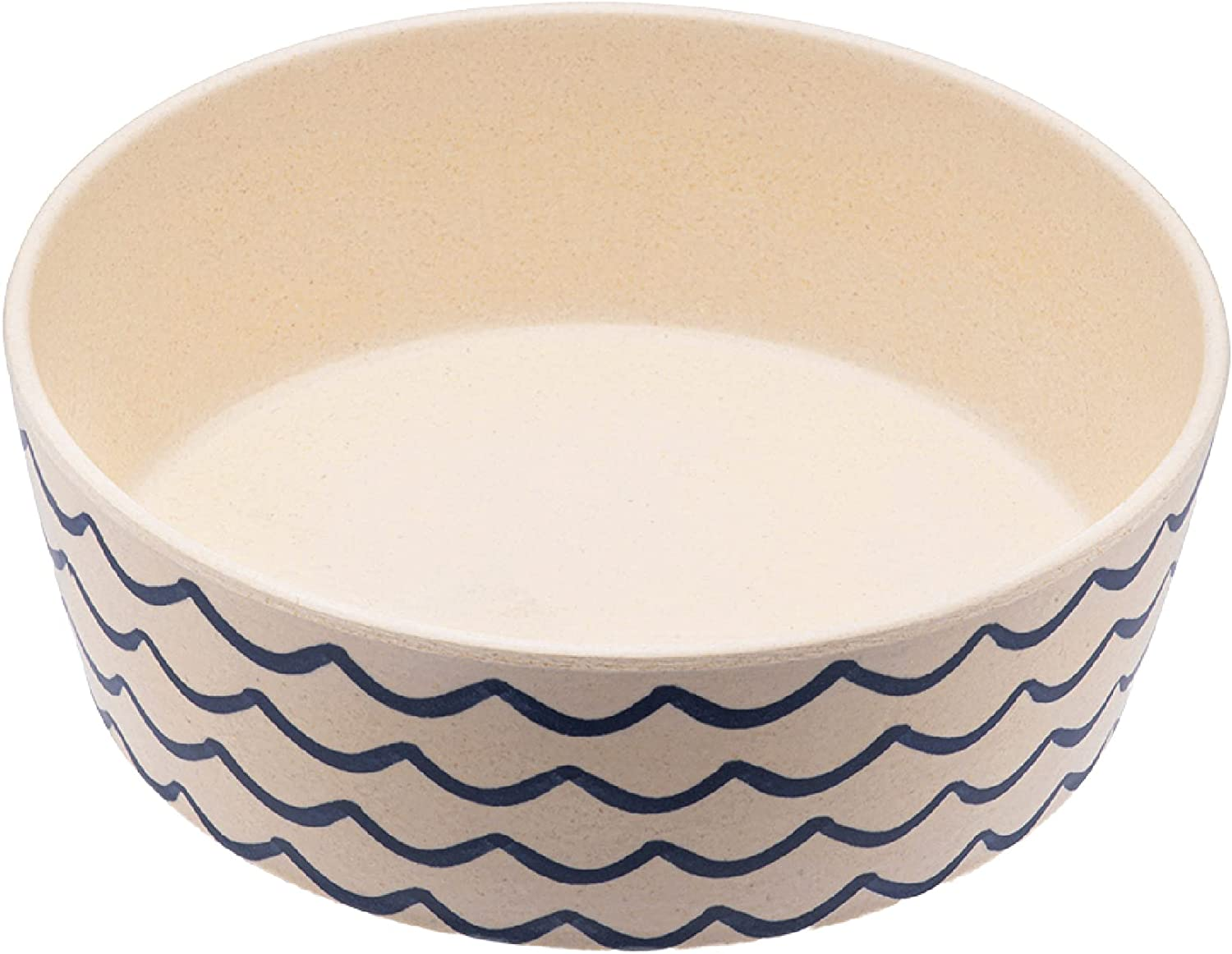 Beco Printed Bamboo Food and Water Dog Bowl Waves Large image number 1
