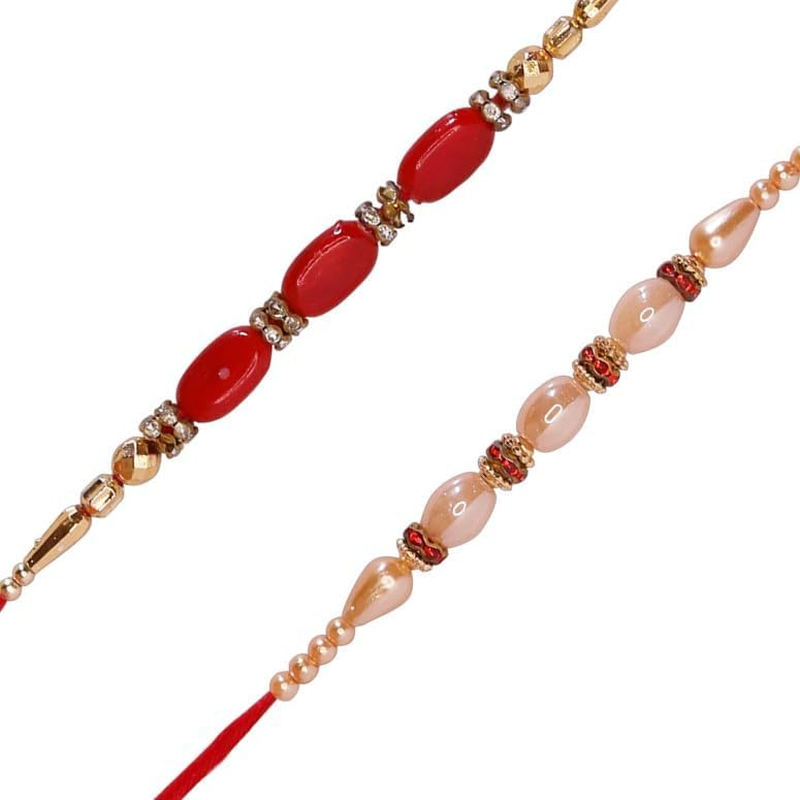 Rakhi for Brother and Bhabhi Rakhi for Brother Rakhi Set Rakhee for Brother Sister Bracelets Rakhi Gifts for Brother Designer Rakhi for Bhabhi Rakhi Set of 2 image number 1