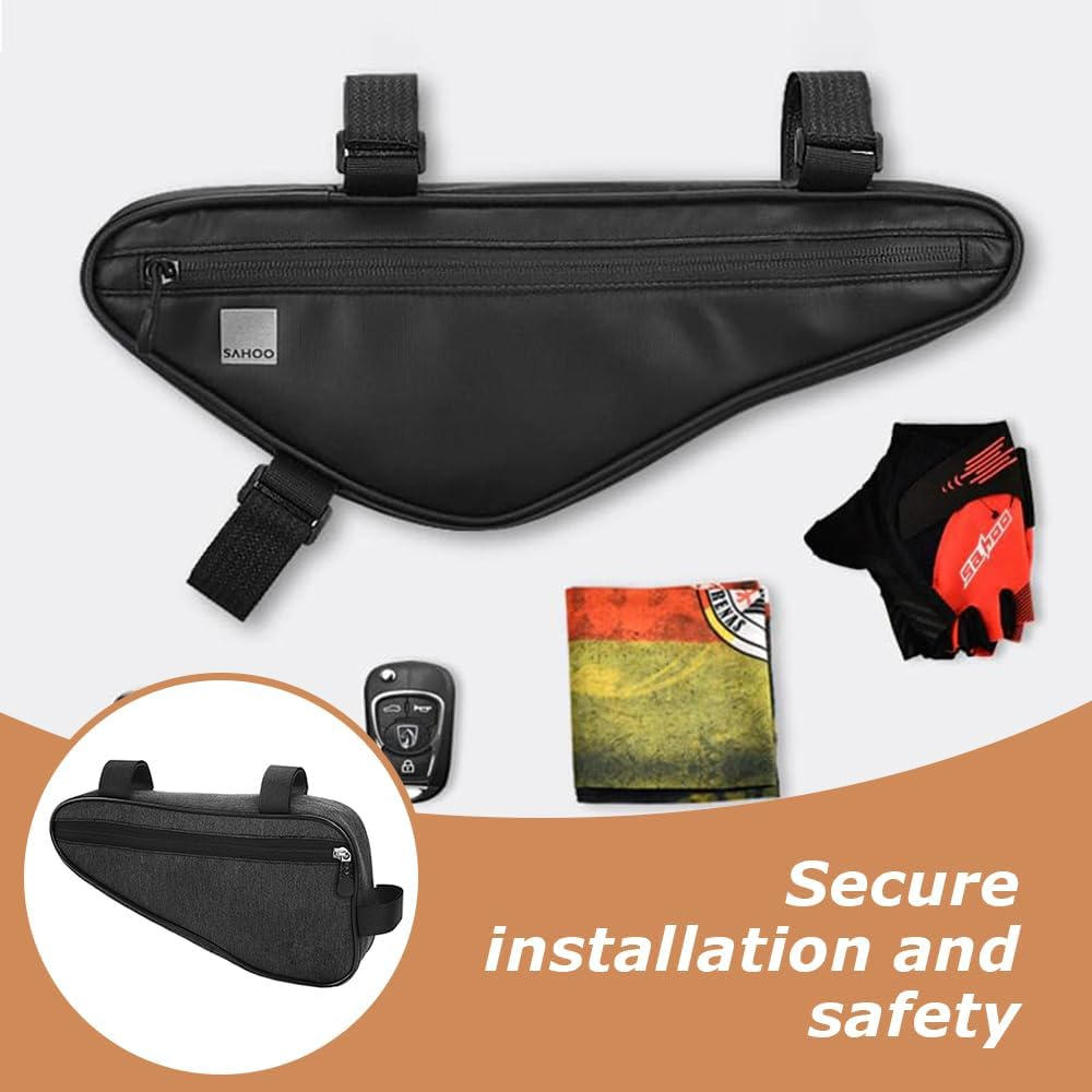 Bike Bicycle Triangle Bag with Durable Material, Bike Storage Frame Bag, Bicycle Frame Pouch Storage, Portable Tube Triangle Bag, Suitable for Travel Cycling Outdoor ﻿ image number 5