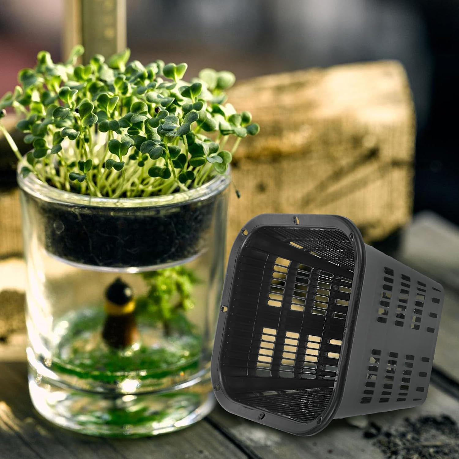 BIUDECO 8Pcs Hydroponic Net Pots with Slotted Mesh Design Reusable Plastic Planter Baskets for Vegetables and Plants Root Aeration and Nutrient Penetration Gardening Cups image number 1