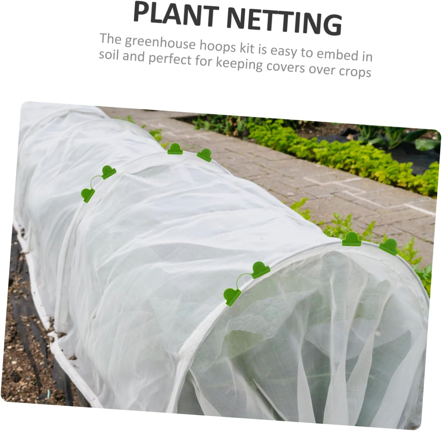 Bird Netting Garden Kit with Hoops and Pegs Raised Bed Cover Mesh for Vegetables Fruits Flowers Protection from Insects Birds and Animals Garden Netting image number 3