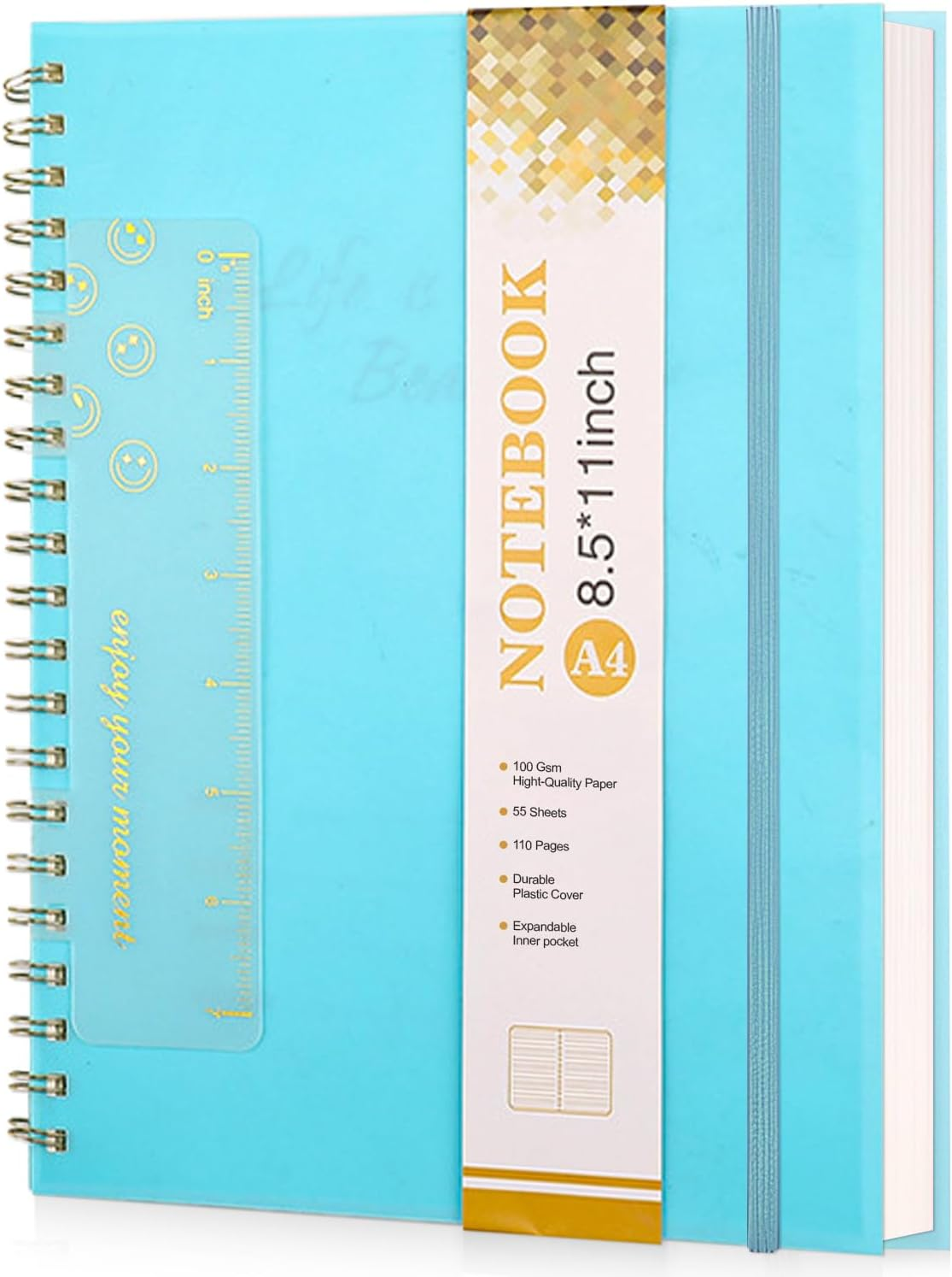 COZY CORE A4 Large Pink Notebooks for Women Men, 8.5&rdquo; X 11&rdquo; Spiral Notebook Journal, College Ruled Lined Journal, 100 GSM Paper, Plastic Hardcover Spiral Bound Journals for Work, School, Note Taking, and Business (Pink)