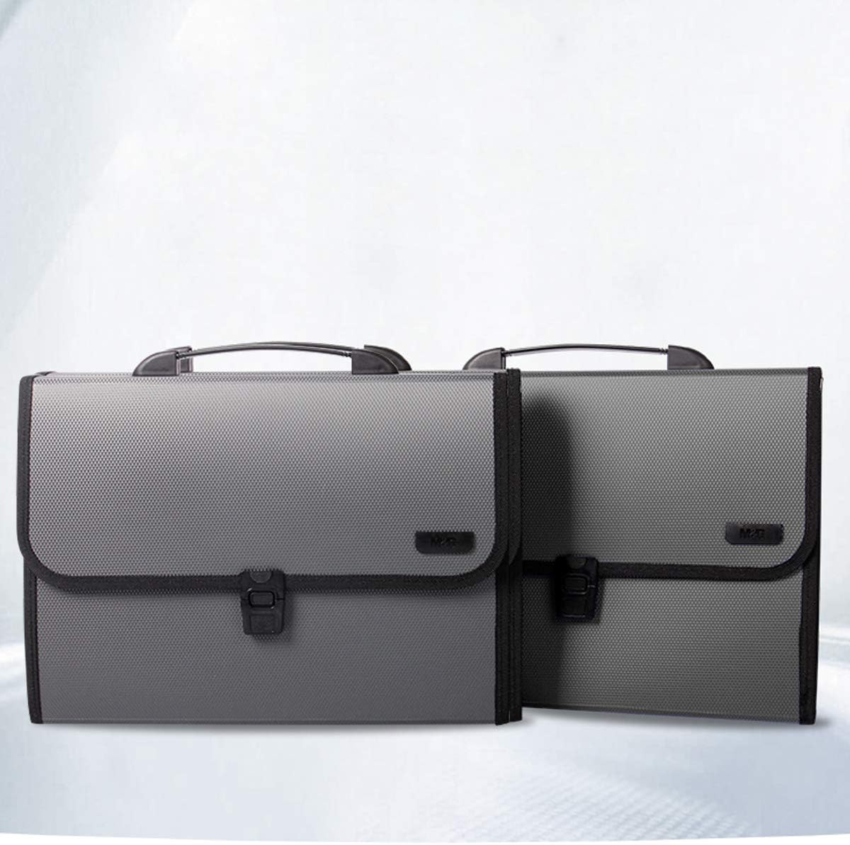 M&G 13 Pockets Expanding File Folder with Handle and Lid, A4 Size Expandable File Document Organiser Folder Briefcase Accordion File Wallet Folder Portfolio with Tags (Grey), AWT90959 image number 6