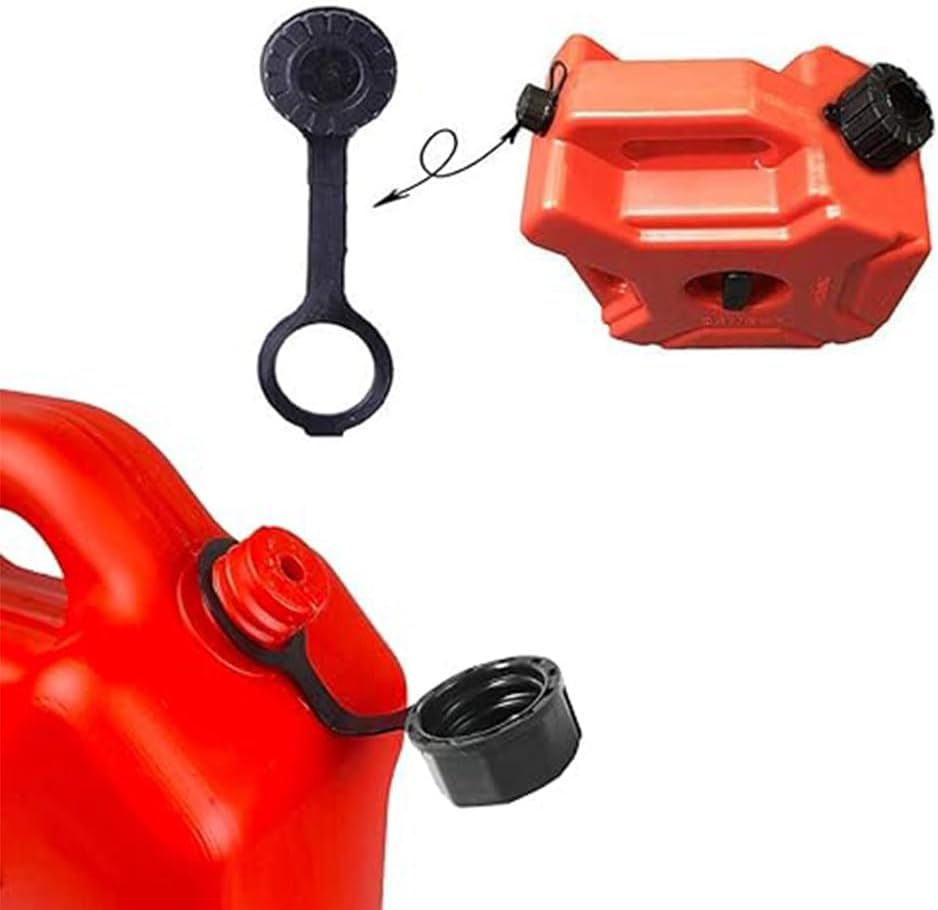 4 Pcs Gas Can Cap Gas Can Screw on Vent Cap Rear Vent Screw Caps Suitable for Most Fuel Diesel Kerosene Jugs with 4Pcs Gasket Black Plastic Black Top Hat- Plastic image number 2