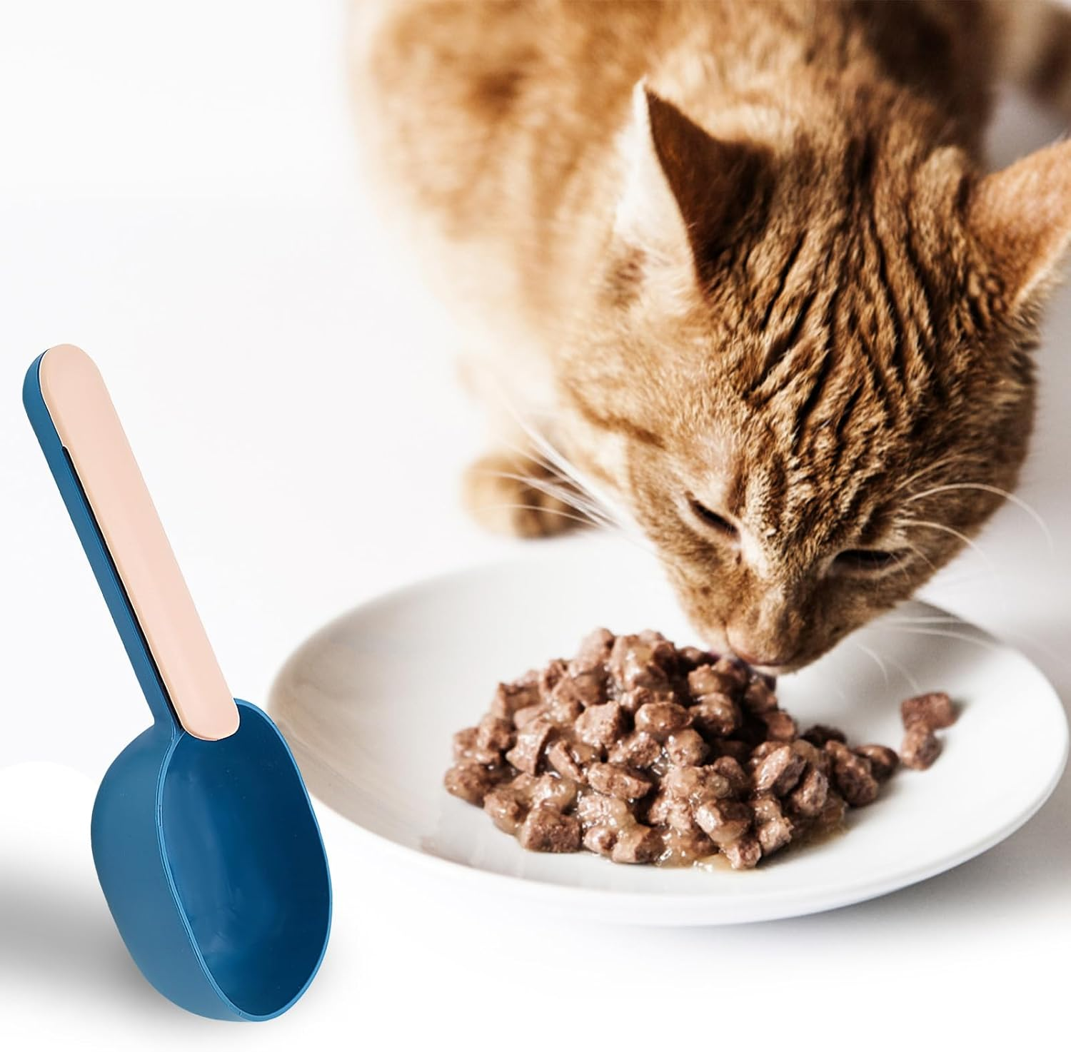 Cisolen Pack of 2 Scoop for Dog Food Pets Handle with Clip Food Scoop for Pets Food Spoon for Dogs Cats Pet Food Dog image number 4