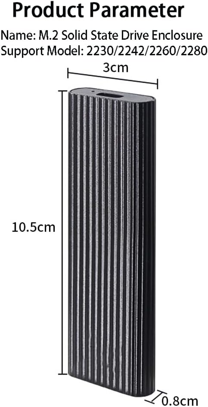 JESWO M.2 Nvme/Ngff SSD Enclosure 10Gbps USB 3.2 Gen 2 for M Key/ B Key/B+M Key Solid State Drive External Case Support 2230/2242 /2260/2280 Ssds image number 2