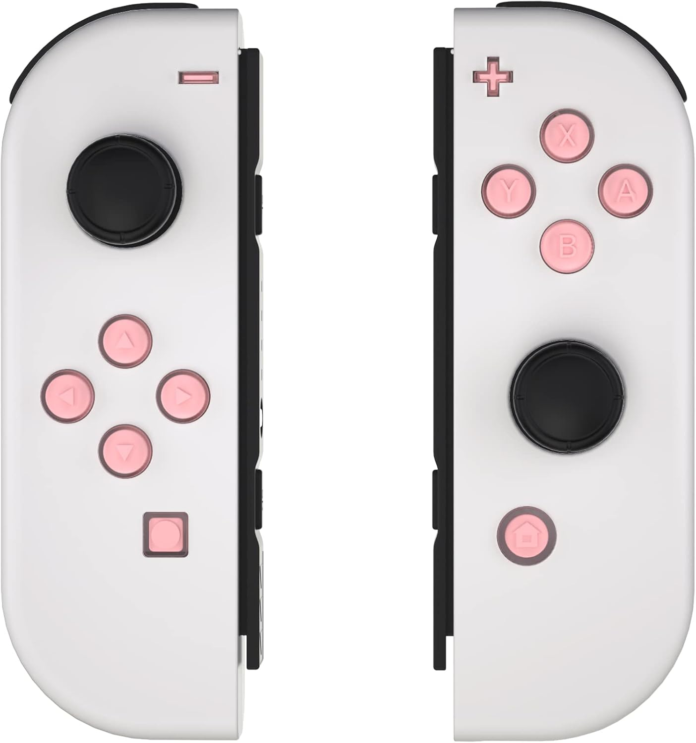 Extremerate Replacement Controller ABXY Direction Home Capture + - Jelly Buttons, Two-Tone Pale Red & Clear W/Symbols Action Face Keys for Nintendo Switch & Switch OLED Joy-Con - Joycon NOT Included - Blue Red image number 5