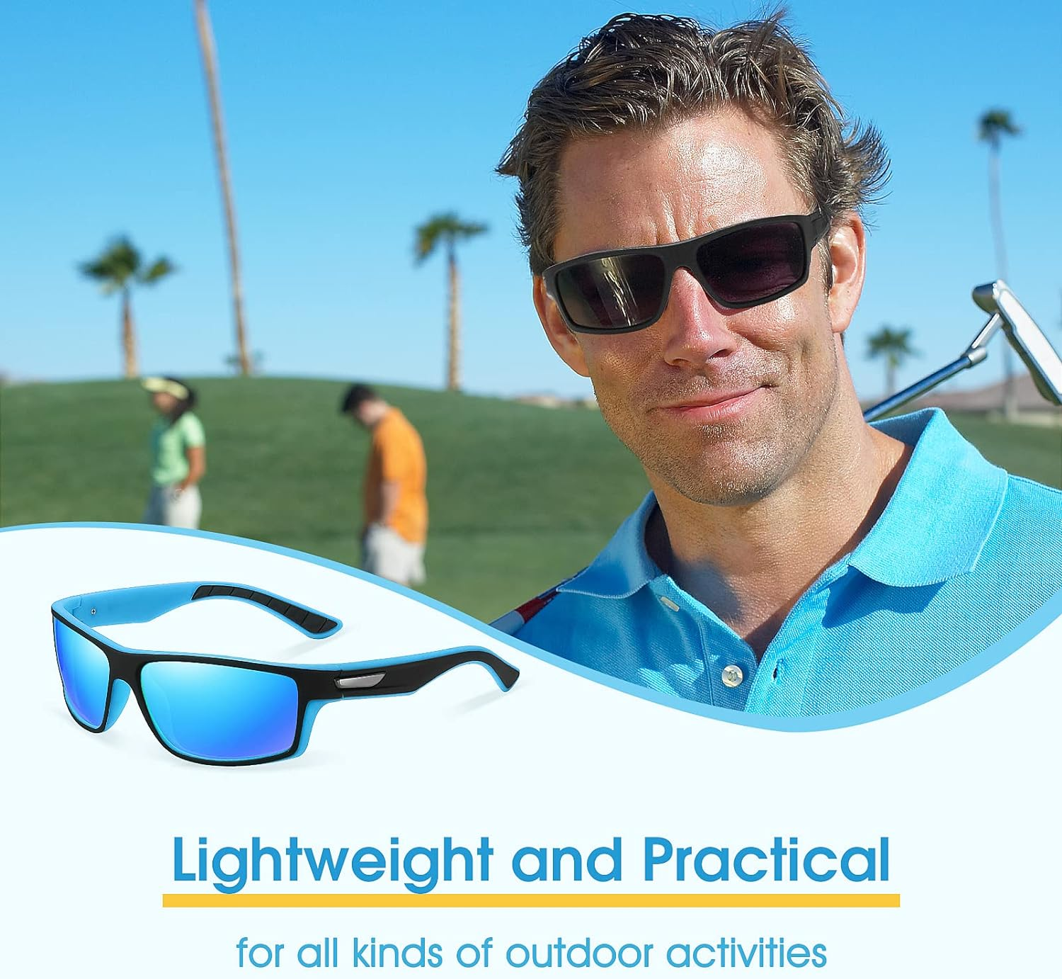 OJIRRU Polarised Sports Sunglasses for Men 2 Pack Fishing Running Cycling Golf Sunglasses for Men Women with UV Protection image number 6