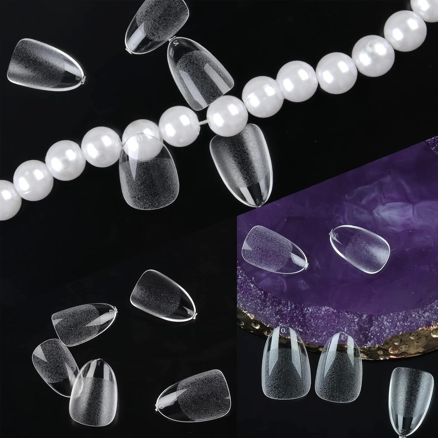 Gaivek 600 Pcs Short Almond False Nail Tips, Full Cover Gel Nail Extensions, Pre-Shaped Press-On Nails Kit, for DIY Manicure and Salon Use, 10 Sizes