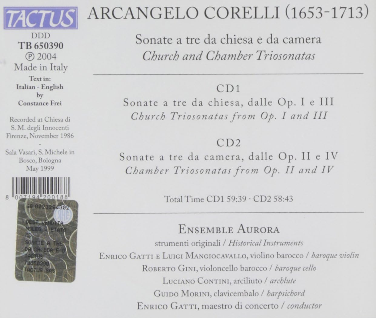 Corelli Sonate a Tre Da Chies