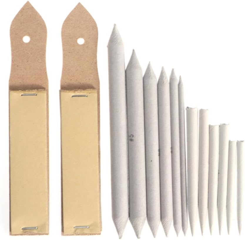 TEHAUX 12Pcs Blending Stumps Set, Sketch Drawing Tools Blending Sticks Pencil Kit Paper Art Blenders for Student Artist Charcoal Sketch Drawing Accessories image number 3