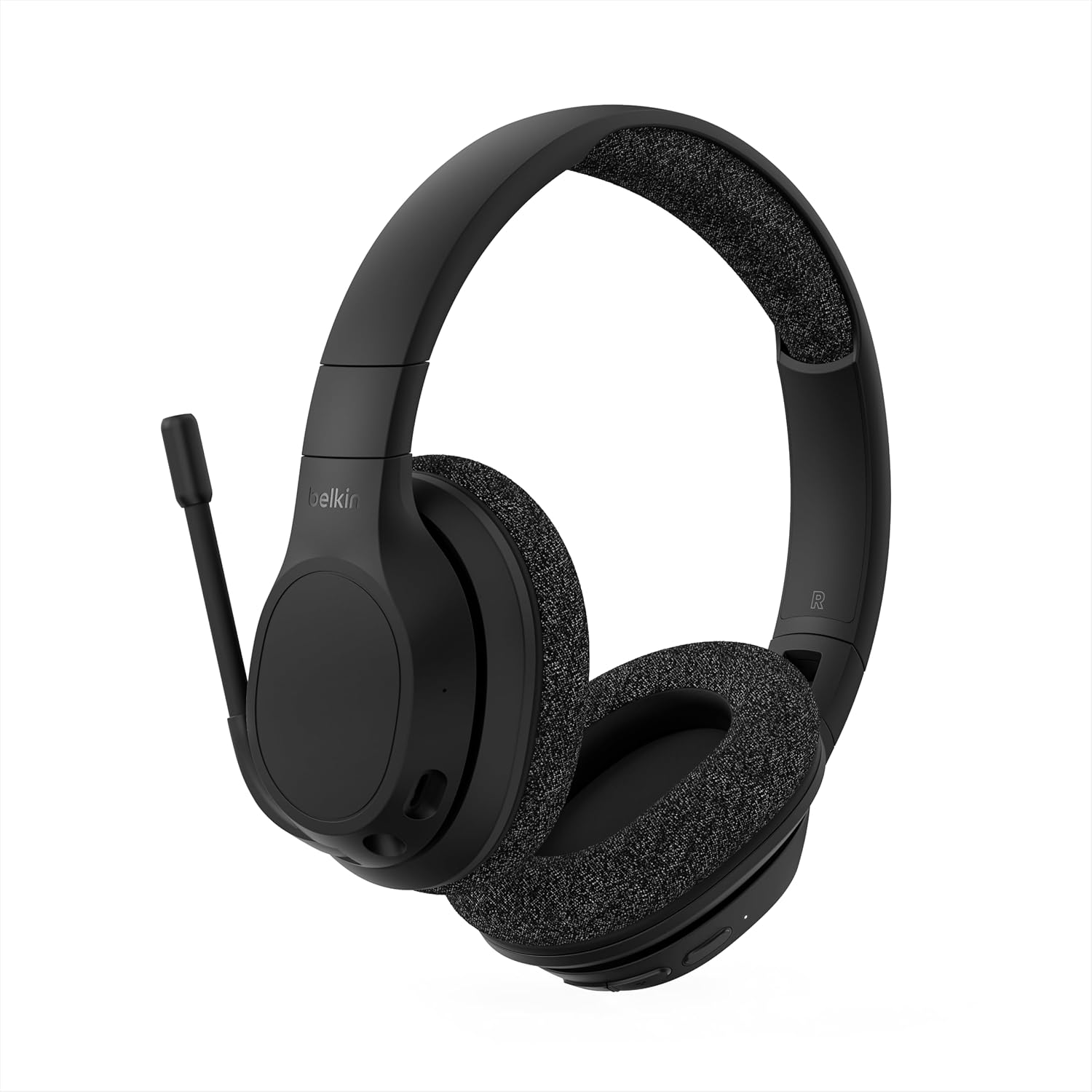 Belkin Soundform Adapt Wireless Over-Ear Headset, Headphones for Work, Play, Gaming, & Travel with Built-In Boom Microphone - Compatible with Iphone, Ipad, Galaxy, and More &ndash; Black