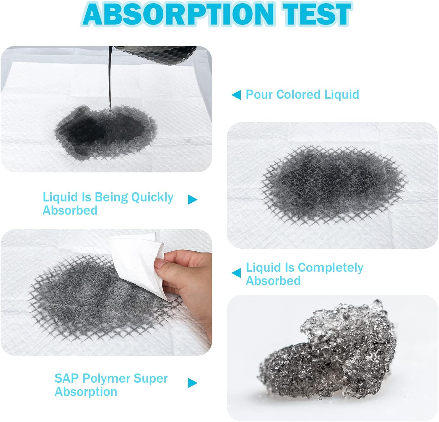 Baby Disposable Changing Pad, 50 Pack Soft Non-Woven Fabric Breathable Waterproof Underpads, Portable Leak-Proof Mattress Protector, Incontinence Bed Pads image number 2