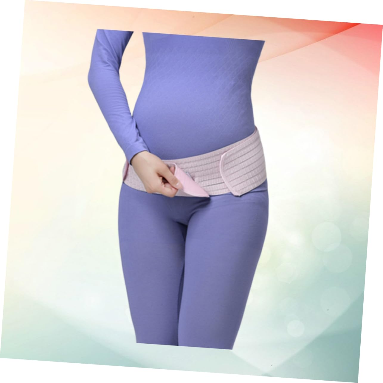 FRCOLOR Pregnant Women Breathable Dual-Layer Abdominal Support Belt Postpartum Pelvic Waist Care Band Pregnancy Protector Pink Free Size