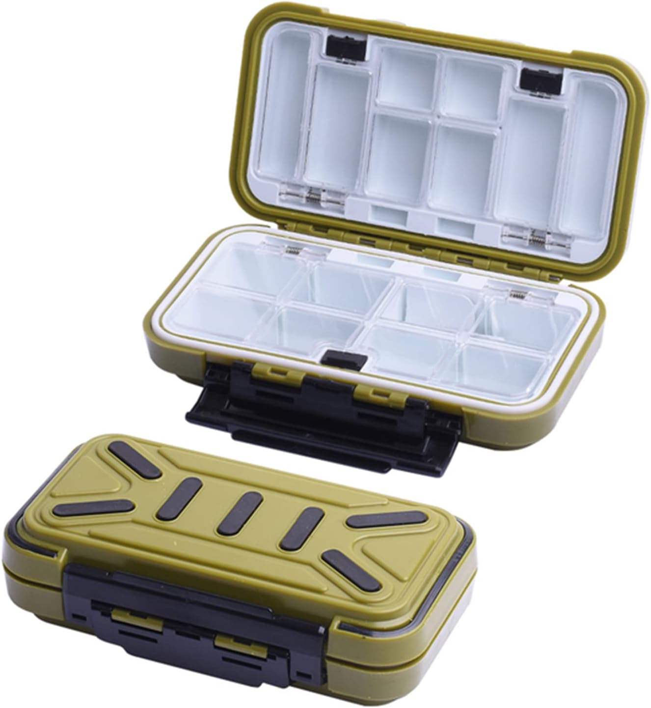 Fishing Lure Box, Waterproof Portable Lightweight Tackle Storage Box with Rubber Shock Absorber, Plastic Fishing Accessories Box for Angler (Orange S)