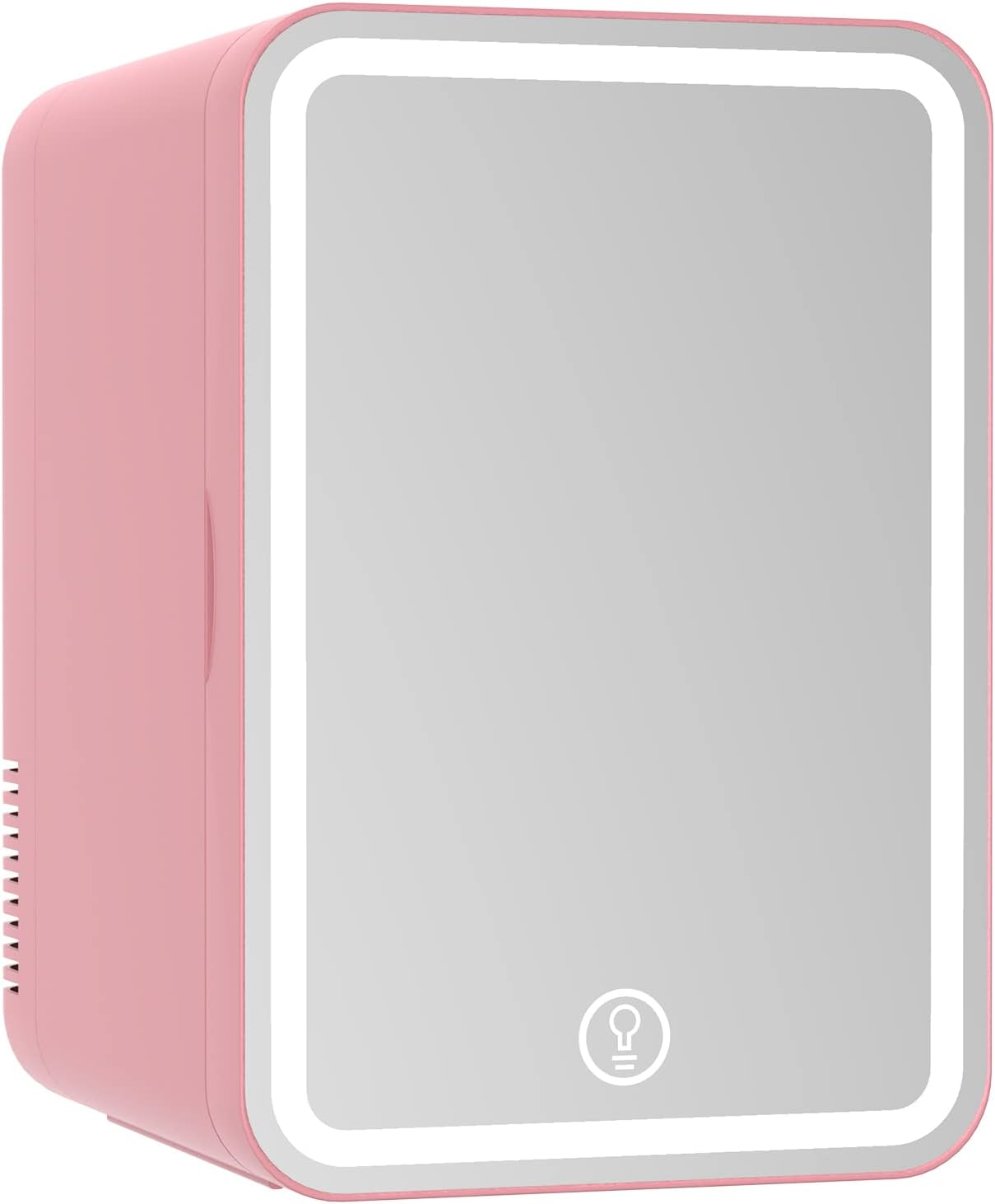 Cobuy Portable 8L Mini Makeup Fridge with LED Makeup Mirror Cosmetics Refrigerator Cooler, Pink image number 4