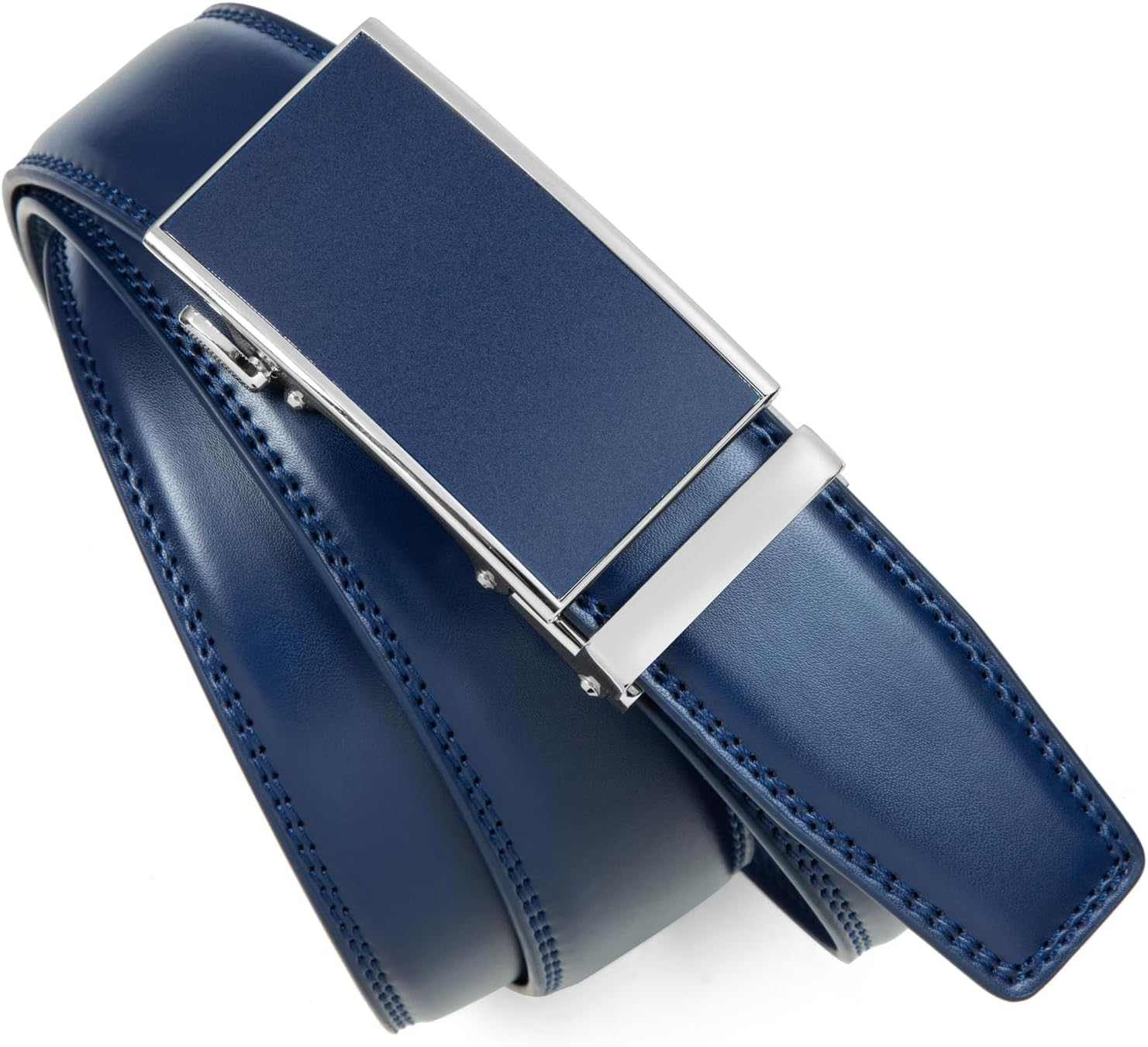 Belt for Men,Leather Ratchet Click Dress Belt with Automatic Slide Buckle Adjustable-35Mm Wide image number 4