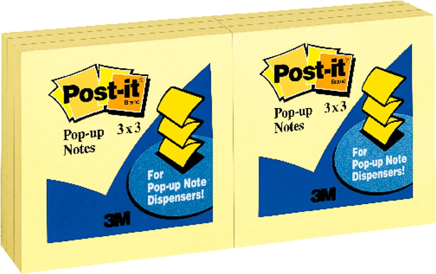 Post-It Notes Original Pop-Up Refill, 3 X 3 Inches, Canary Yellow, 100 Sheets per Pad, Six Pads per Pack (R330-YW6PK)
