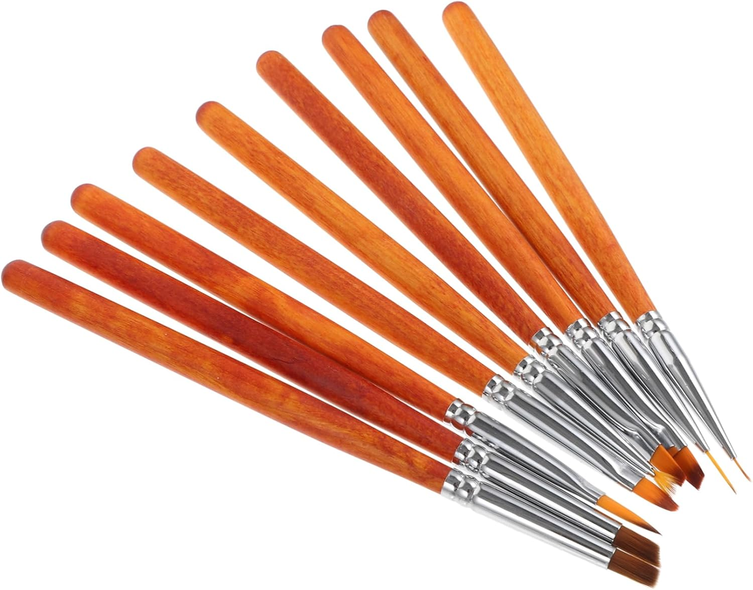 9-Piece Nail Art Brush Set Gradient Liner Pens Wooden Handle Nail Design Tools for Women for Manicure and Detailing image number 1