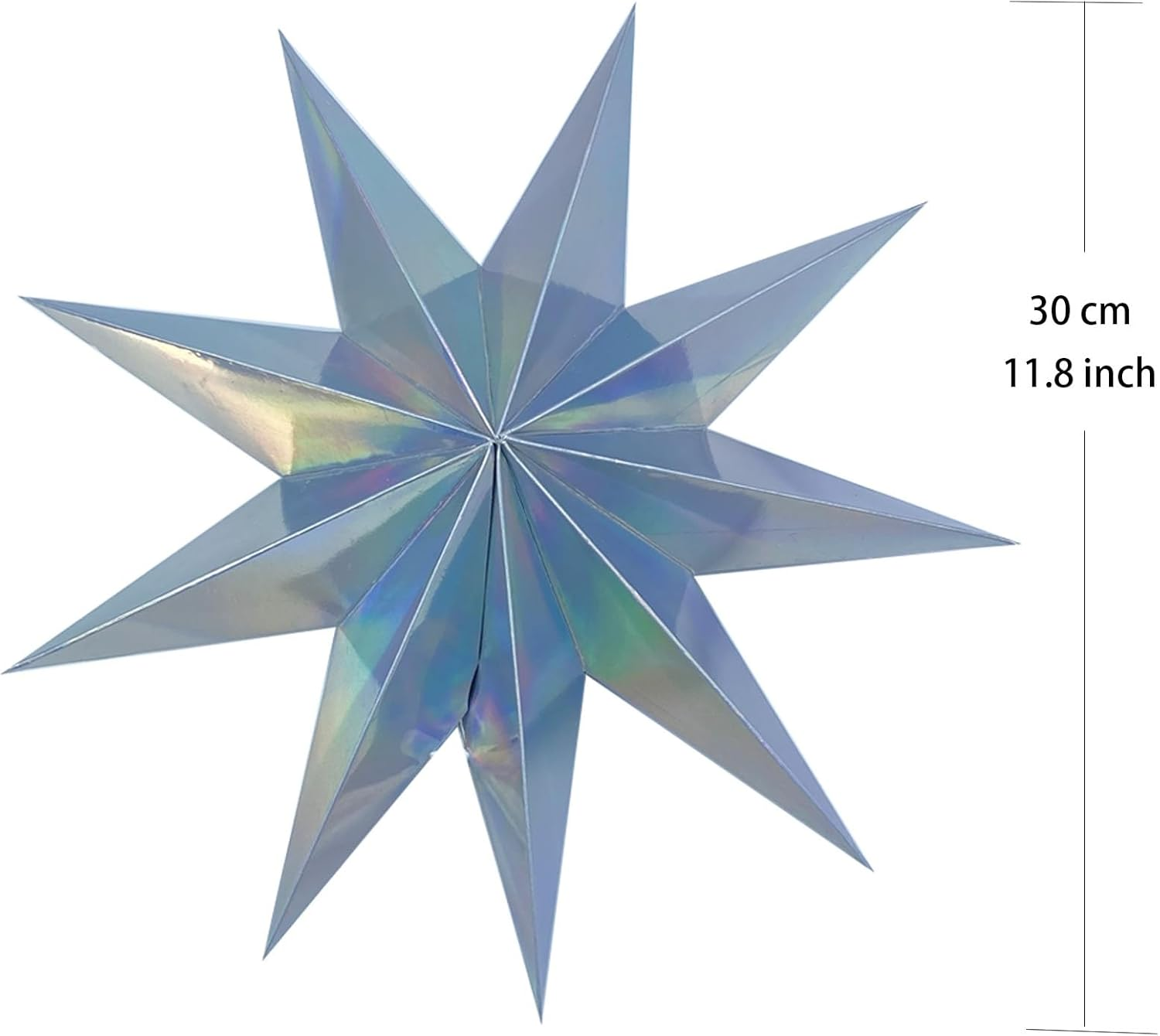 YUESUO 3 Pcs Paper Star 9 Pointed Star Lantern Hanging Christmas Day Decoration for Wedding Birthday Party Home Decor (Gold+Silver+Colorful) - Gold+Silver+Colorful image number 3