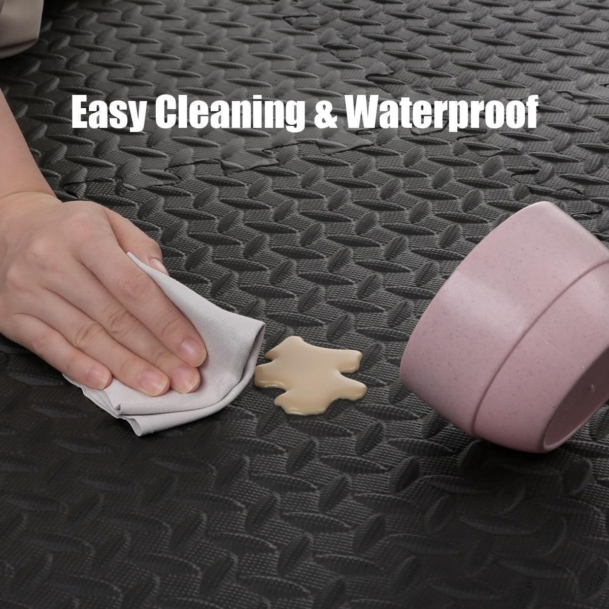 [8PCE] Ideer Life Eva Puzzle Mat &ndash; 4X2M, Black, Level up Your Workout with Durable & Non-Slip Surface - Ideal for Pilates, Gym & Home Equipment &ndash; 60 X 60 X 2.0Cm image number 6