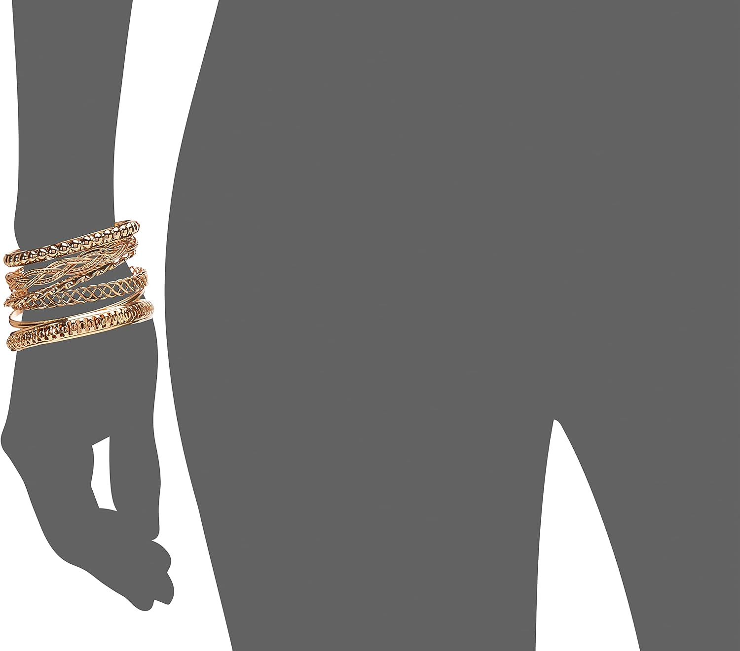 GUESS Women'S Six Piece Textured Bangle Set image number 1