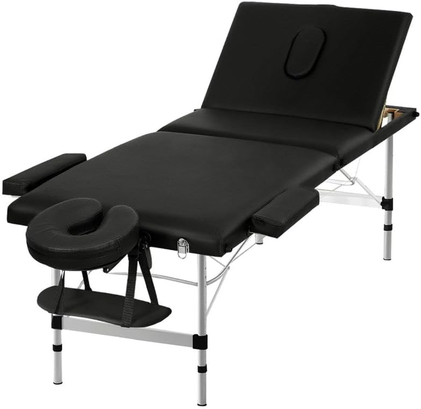 Zenses Massage Table Violet 75Cm Portable Aluminium, Massages Therapy Bed Headrest Chairs, Folding 3 Fold Beauty Spa Waxing Bounes Cover Covers Carry Bag