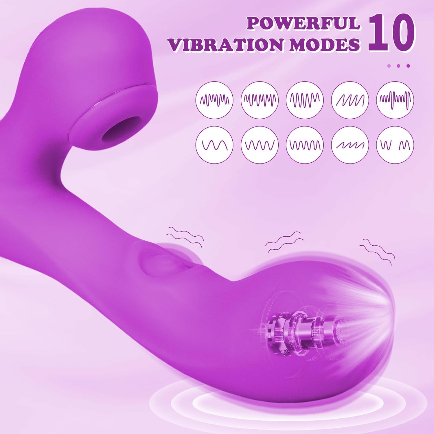 ZEZELIFE 3 in 1 Rabbit Vibrator Sex Toys for Women, 10 Vibration & 5 Suction & 5 Pulse Modes, G-Spot Dildo with Clitoral Nipple Stimulator, 3 Motor Vaginal Sex Toys, Erotic Toys for Couples Pleasure (Purple) image number 1