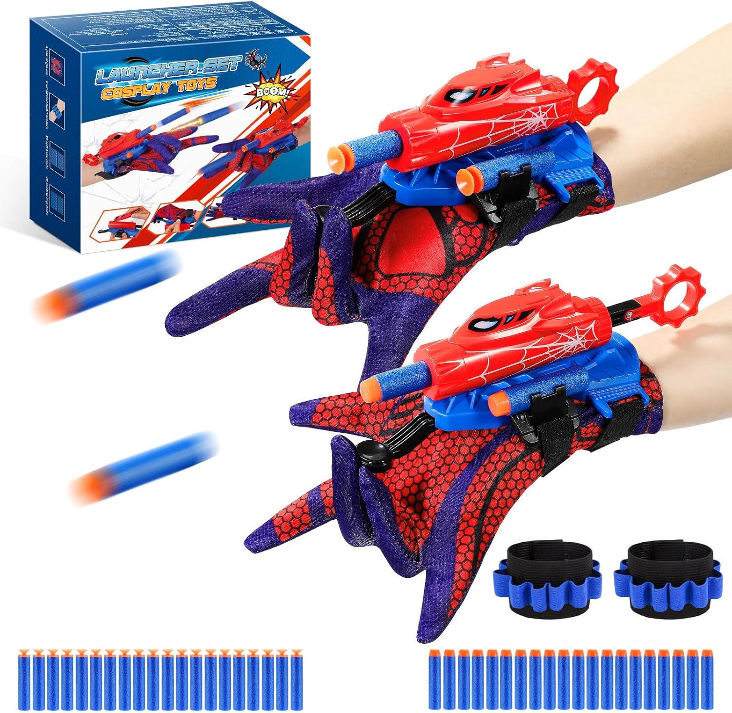 2 Set Spider Web Shooter for Kids, Vingtank Boys Toys Age 3 4 5 6 7 8 Wrist Launcher Toys with Hero Gloves for 3-5 4-6 Year Old Boy Gifts Toddler Role-Play Party Favors for Kids Birthday Gifts image number 6