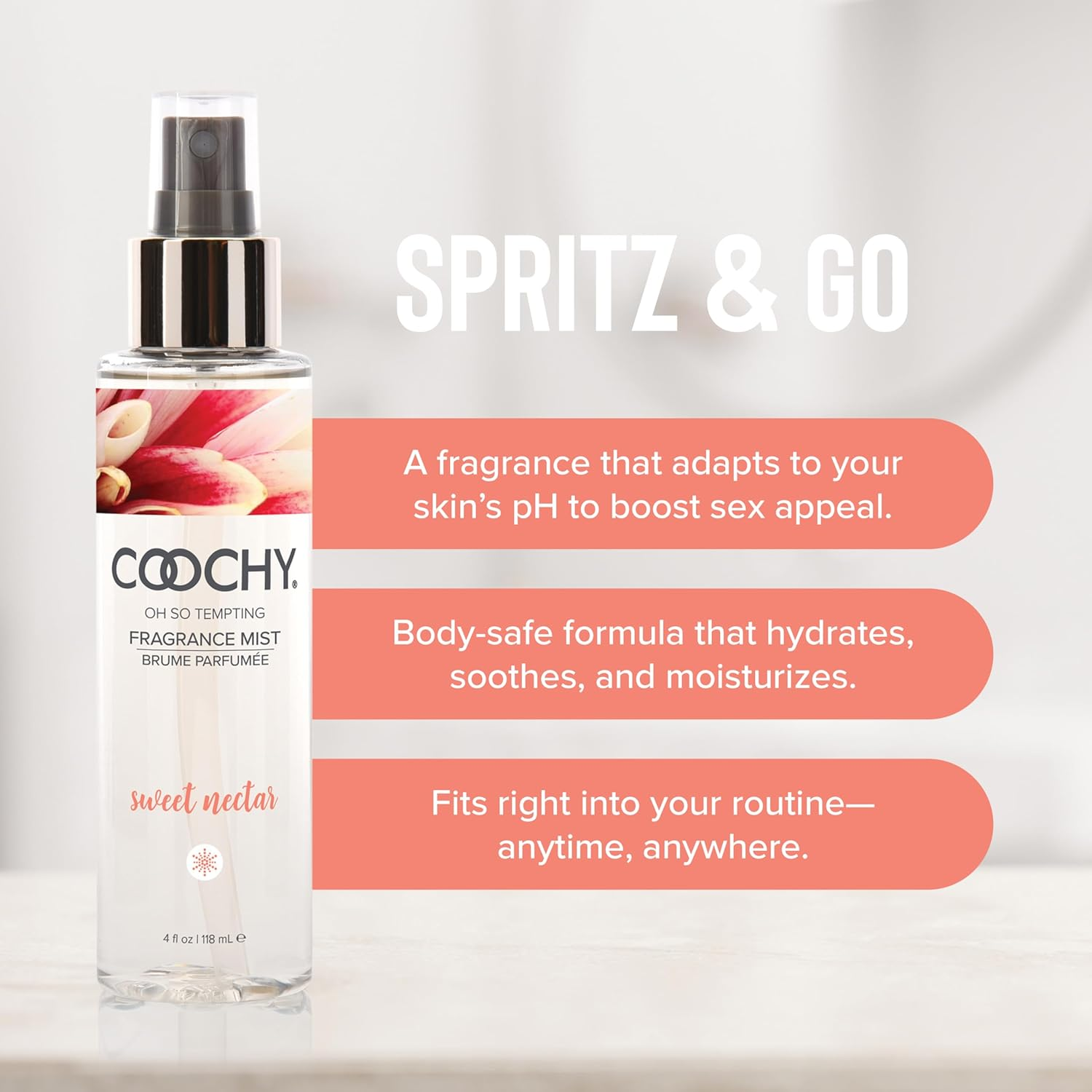 Coochy Fragrance Mist Sweet Nectar 4 Fluid Ounces