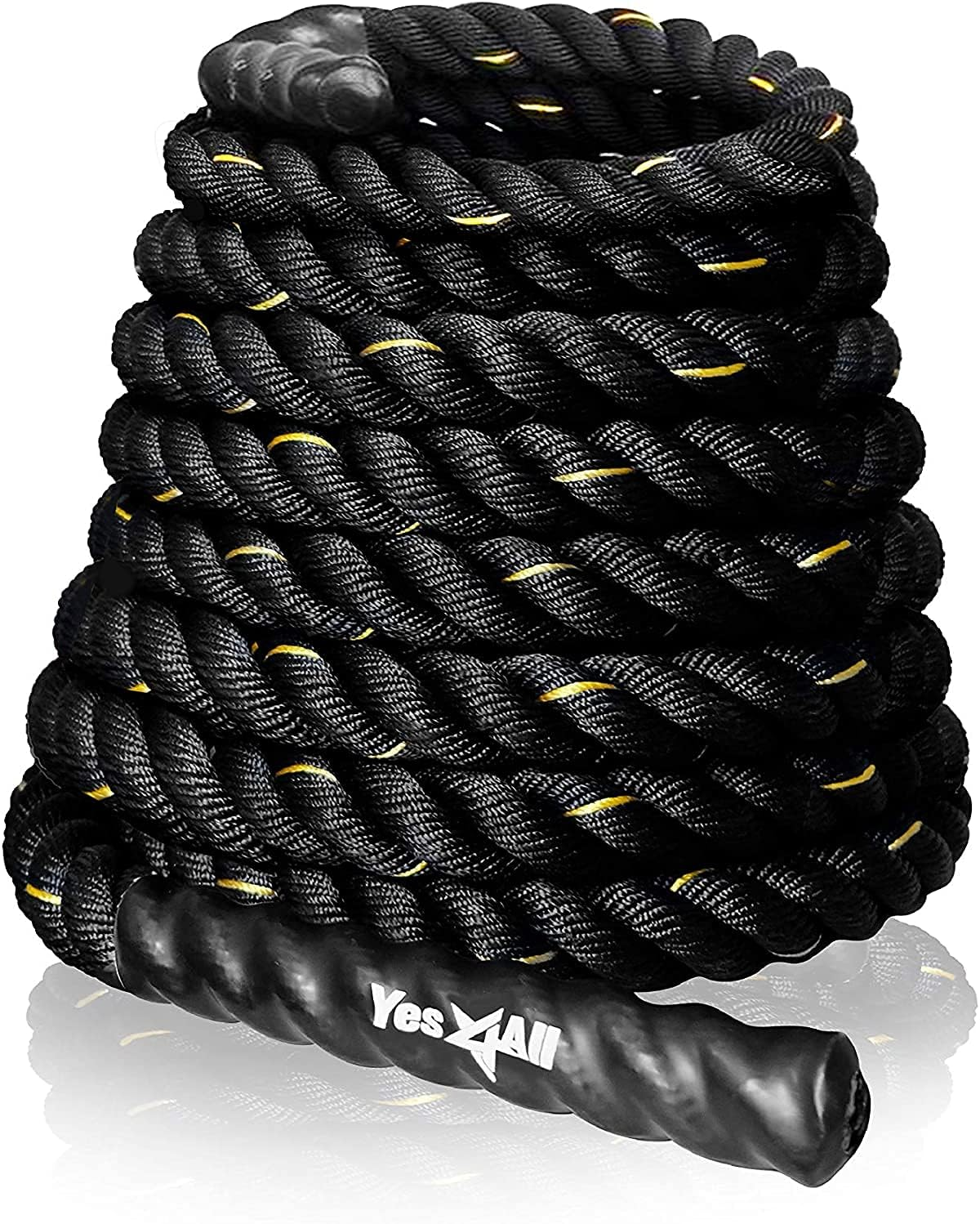 Yes4All Battle Rope 9M/12M/15M Length, 38Mm/50Mm Diameter Poly Dacron Battle Exercise Training Rope with Protective Cover &ndash; Steel Anchor & Strap Included image number 5