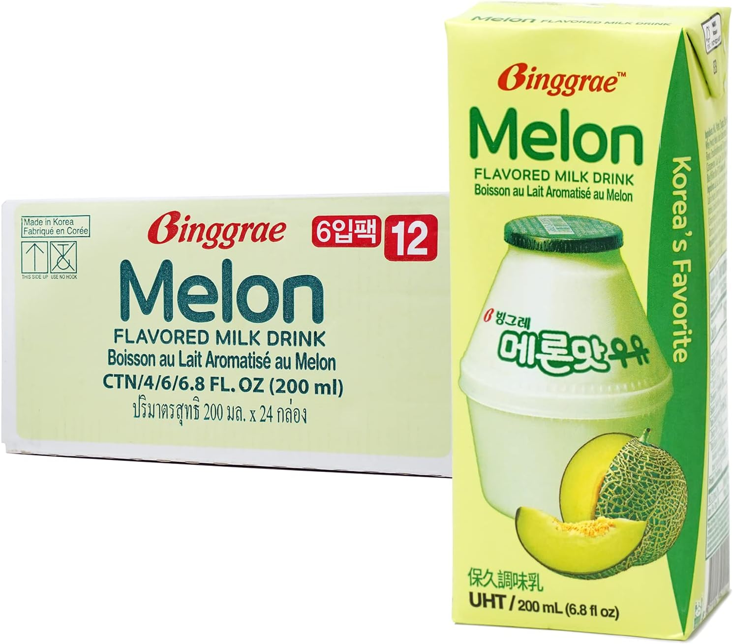 Binggrae Melon Flavored Milk - 6.8 Fl Oz (Pack of 24) image number 3