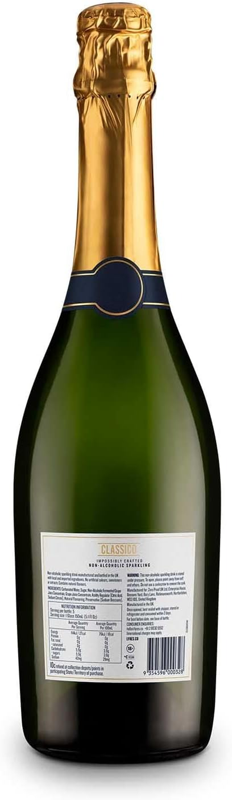 Lyre&rsquo;S Classico Grande - Non Alcoholic Spirits | Case of 6 | Sparkling Wine Style | Premium, 750Ml X 6 image number 3