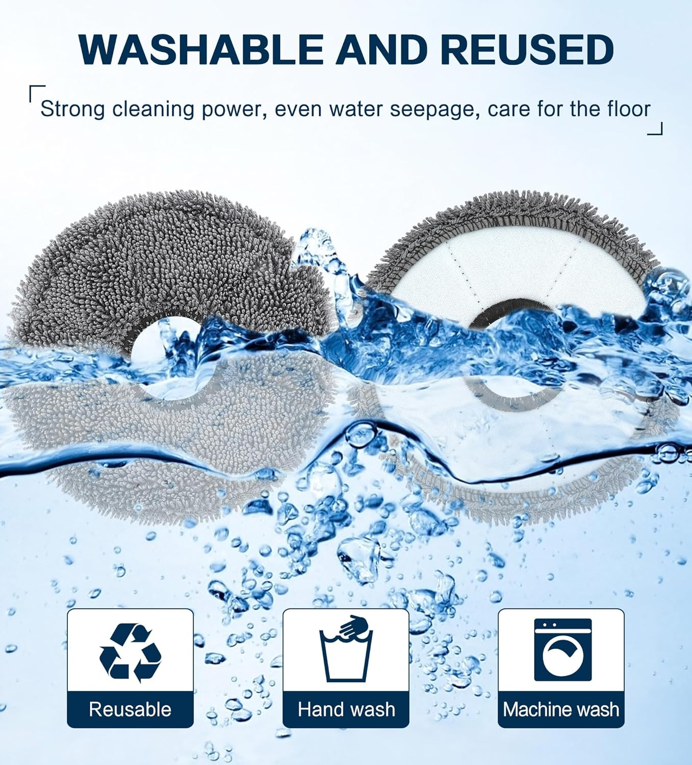 YBVABE Mop Pads Only for Dreame L10S Ultra Robot Vacuum Cleaner【Not for L10S Pro Ultra Heat / L10S Ultra Gen2 / X40 Ultra】 &ndash; Replacement Microfiber Mopping Cloths, Washable Mop Cloth Pads Accessories image number 5