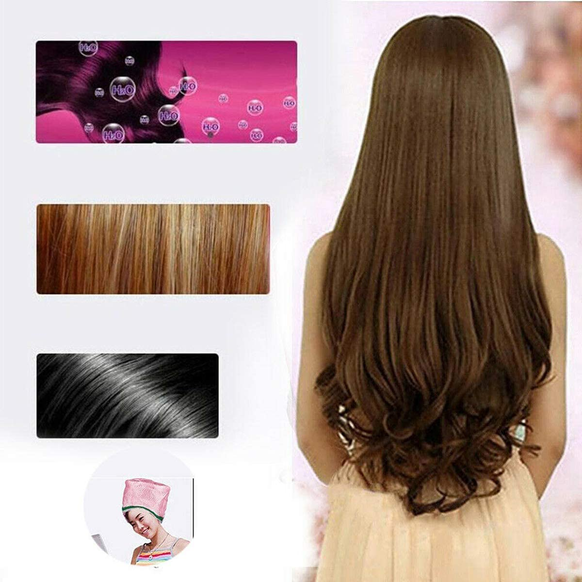 FAMKIT Electric Hair Steamer Cap Hair Nourishing Styling Thermal Treatment Hat 2 Temperature Adjustable image number 2