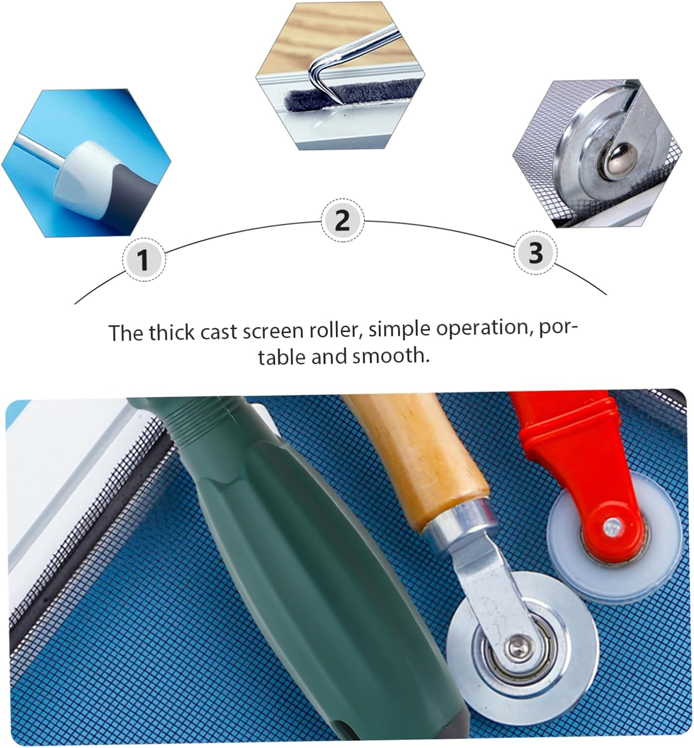 SEWOART 1Set Screen Rolling Tool Spline Roller Tool for Window and Door Screens Durable Spline Roller for Efficient Screen Installation and Repair image number 3