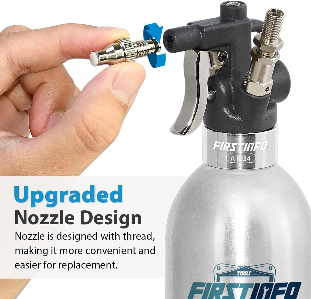 FIRSTINFO A1634 Patented 650Ml Aluminum Canister Aerosol Refillable Spray Can/Compressed Air Sprayer/Max. Pressure 110 Psi/Short Nozzle with Mist Spray image number 5