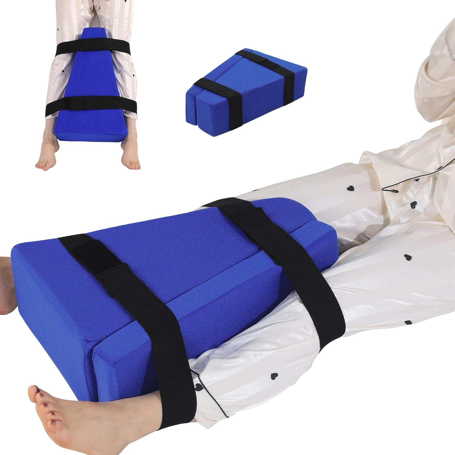 ROYALAY Adjustable Hip Replacement Kit after Surgery, Knee Elevation Pillow Post Surgery Knee Replacement, Hip Abduction Pillow with Adjustable Strap, Hip Replacement Recovery Aids with Washable Cover