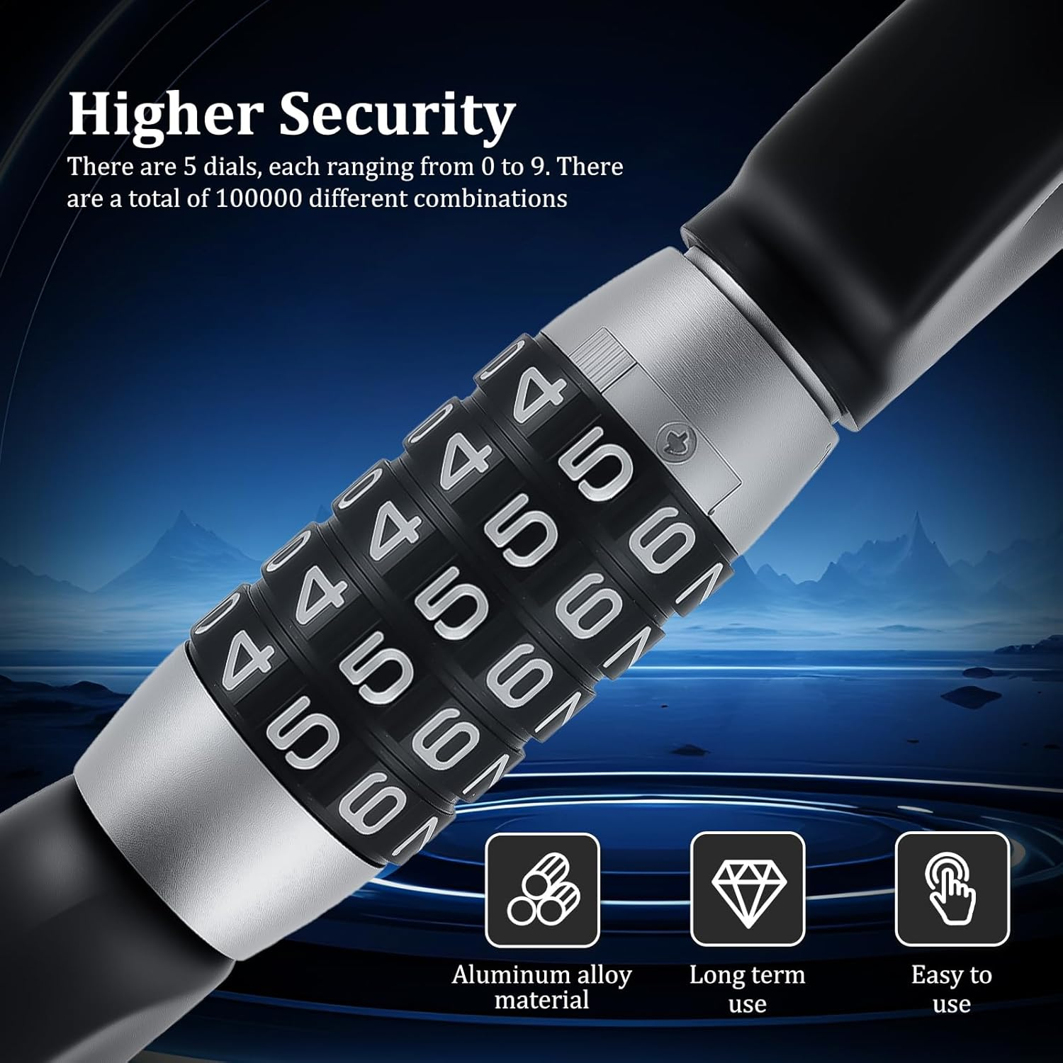 Steering Wheel Lock Keyless Retractable Car Security anti Theft Lock Combination Double Hook 5 Coded Combination Lock for Car Universal Model for Cars Suvs Vans Trucks (1Pc) - 2Pcs image number 4