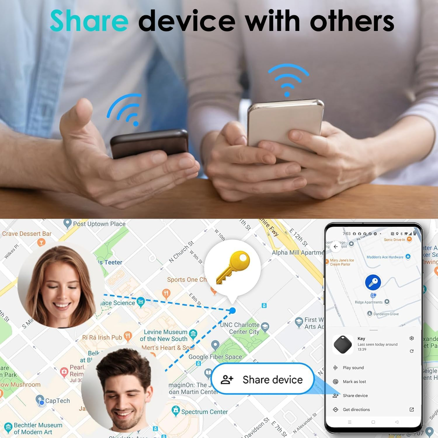 [2-Pack] Bluetooth Tracker for Android Phones(Not for Ios), Google Certified Smart Tracking Tag for Google Find Hub. Key Finder Item Locator for Keys, Luggage, Backpack and More (1 Black+1 White) image number 6